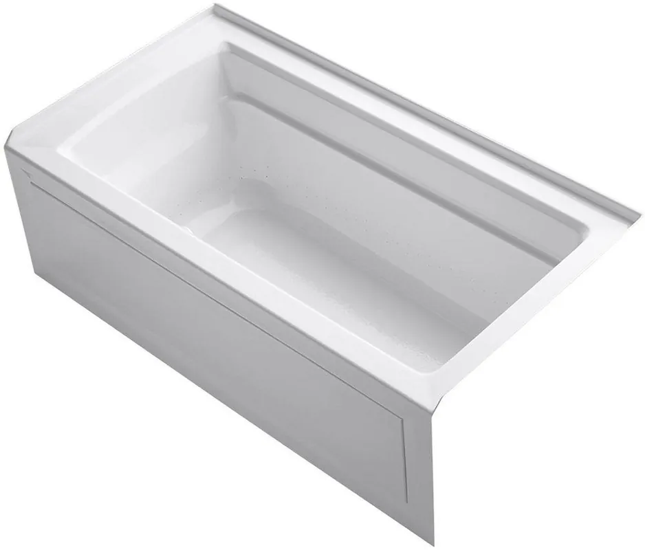 Kohler 1122-GHRA-0 Archer 60 in x 32 in Air Bath Alcove Bathtub with Right Drain