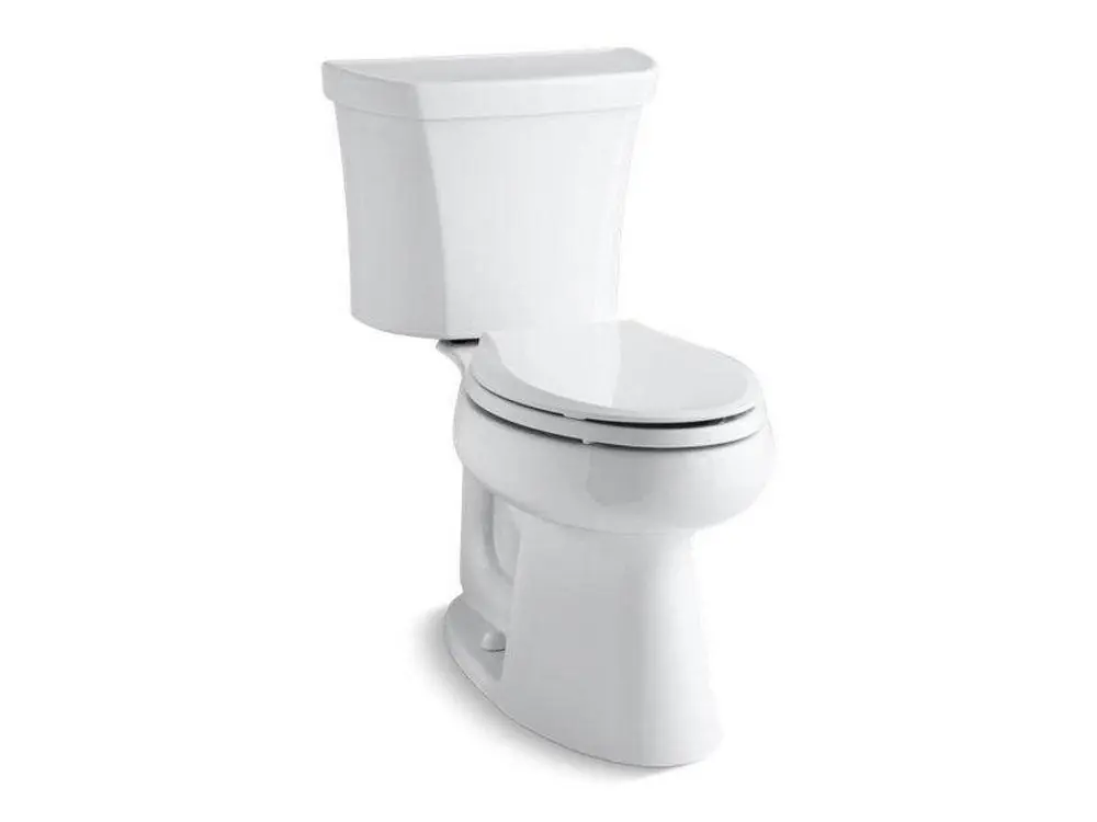 KOHLER 3979-RA-0 Wellworth 1.6 GPF Comfort Height Elongated Two Piece Toilet with 12 Rough In and Right Hand Trip Lever