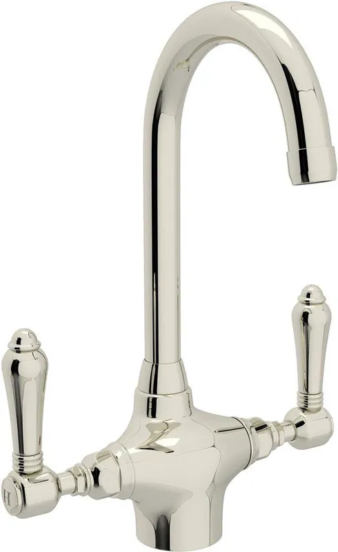 Rohl A1667LMPN-2 San Julio Two Handle Bar Faucet in Polished Nickel