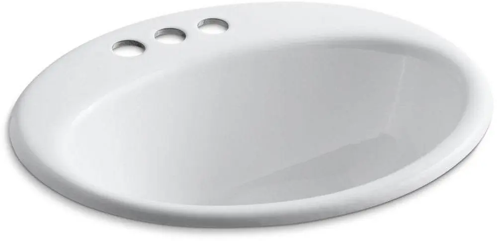 Kohler 2905-4-0 Farmington 19-1/4 x 16-1/4 in. Oval Drop-in Bathroom Sink
