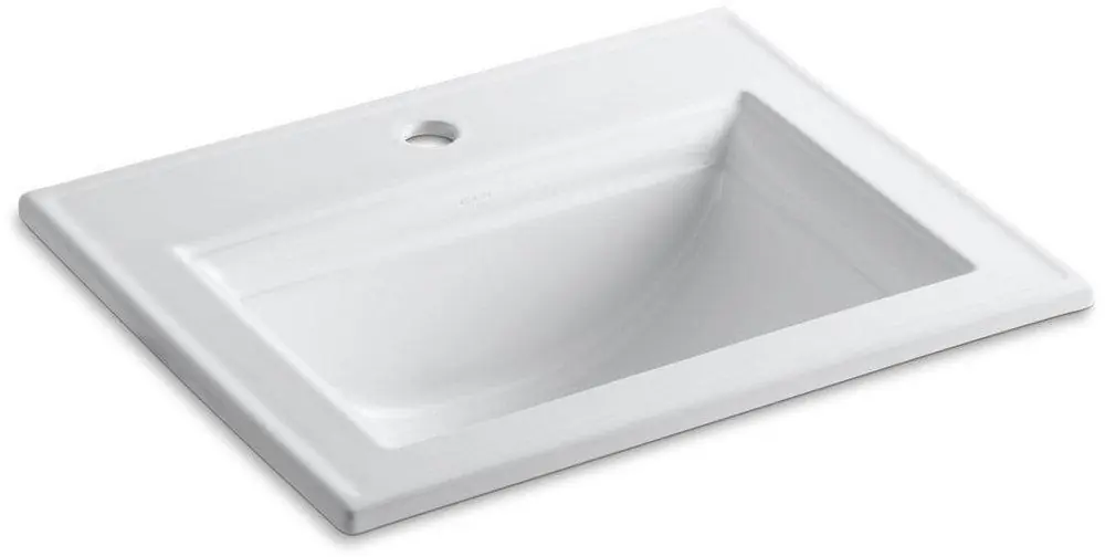 Kohler 2337-1-0 Memoirs Stately 22-3/4 x 18 in. Rectangular Drop-in Bathroom Sink