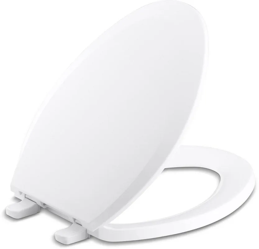 KOHLER 4652-0 Lustra Quick-Release Elongated Closed Front Toilet Seat with Cover in White