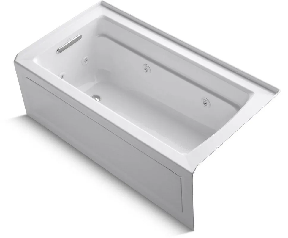 Kohler 1122-LA-0 Archer 60 In. x 32 In. Whirlpool Alcove Bathtub with Left Drain