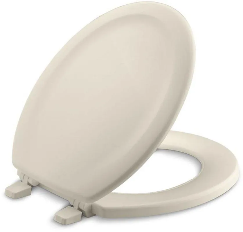 Kohler 4648-47 Stonewood Round Closed Front Toilet Seat with Cover in Almond
