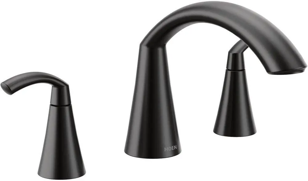 Moen T373BL Glyde Two Handle Roman Tub Faucet in Matte Black (Trim Only)