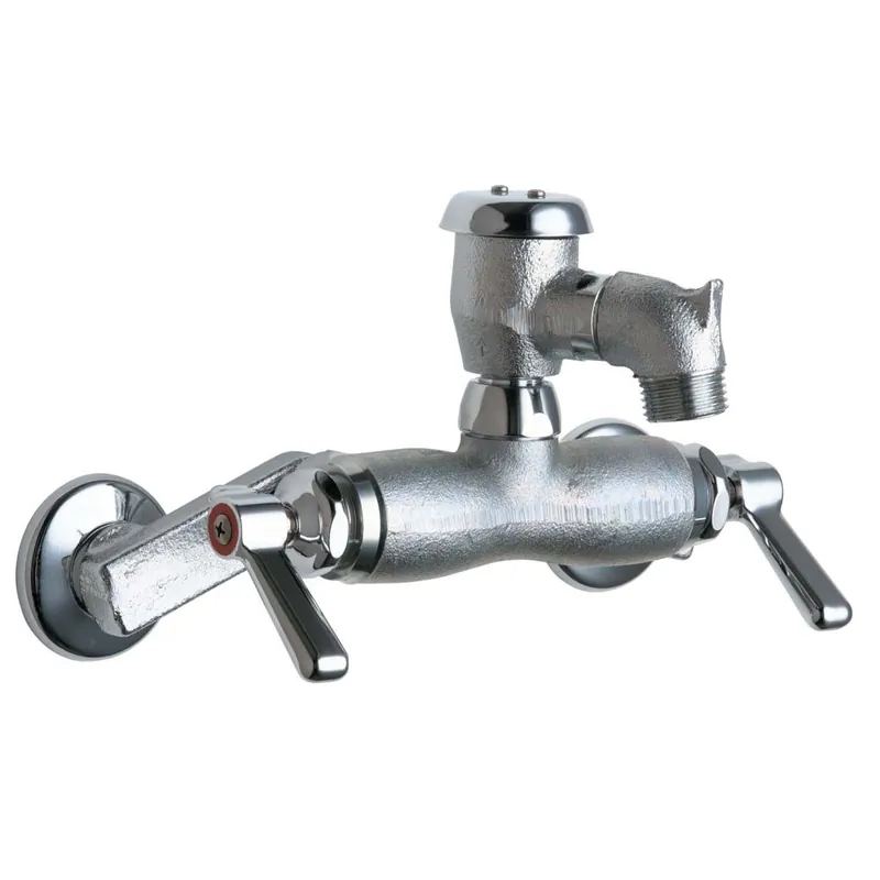 Chicago Faucets 305-VBRCP Service Sink Faucet Hot and Cold Wall Mount