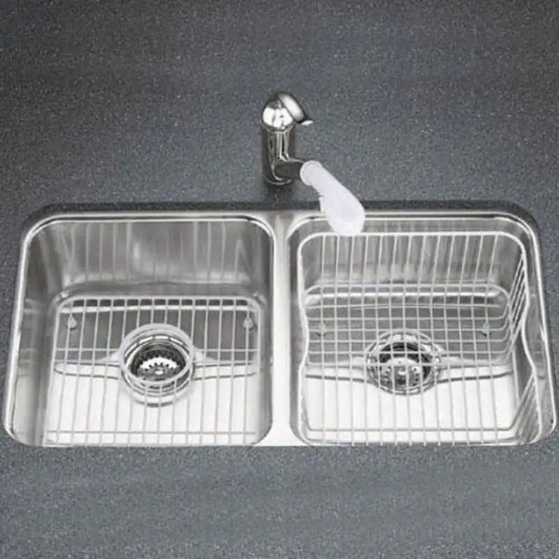 KOHLER 3171-NA Undertone 31-1/2 x 18 in No Hole Stainless Steel Double Bowl Undermount Kitchen Sink