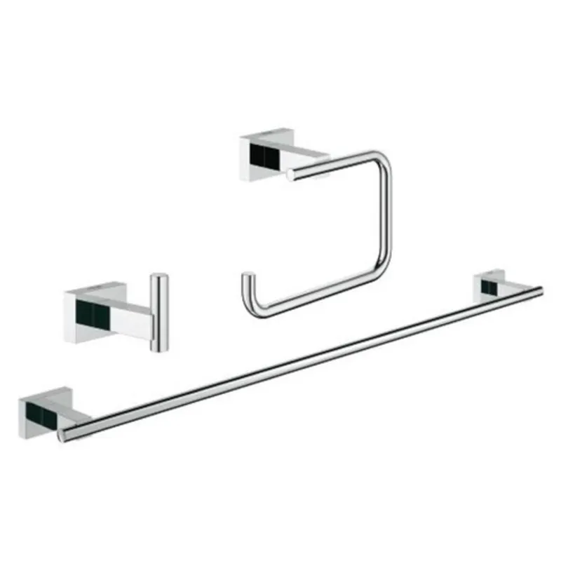 GROHE 40777001 Essentials Cube Bathroom Accessory Set in Polished Chrome