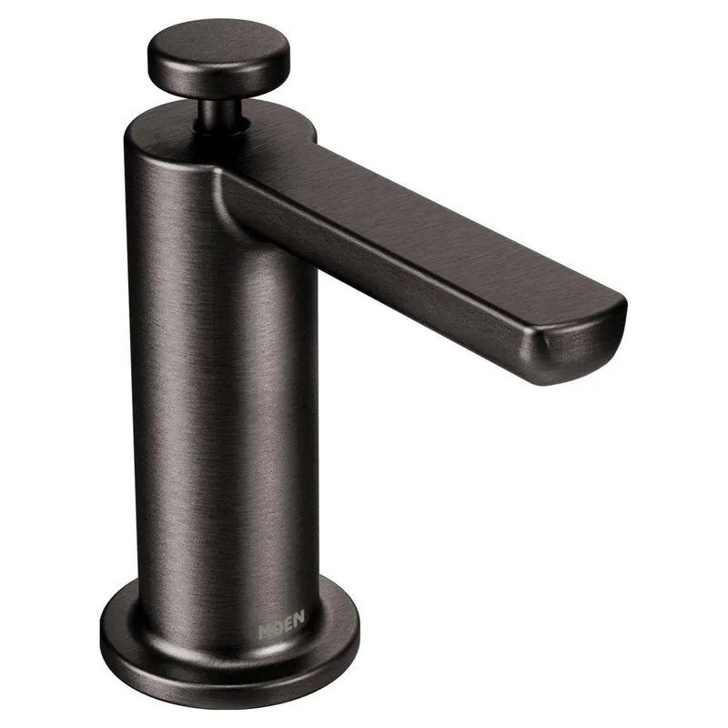 Moen S3947BLS Modern 18 Oz. Deck Mount Soap Dispenser Black Stainless