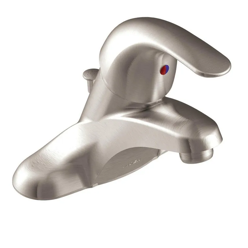 Moen WSL84502SRN Adler Single Handle Centerset Bathroom Sink Faucet in Spot Resist Brushed Nickel