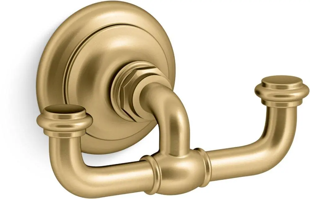 KOHLER 72572-2MB Artifacts 2-Hook Robe Hook in Vibrant Brushed Moderne Brass