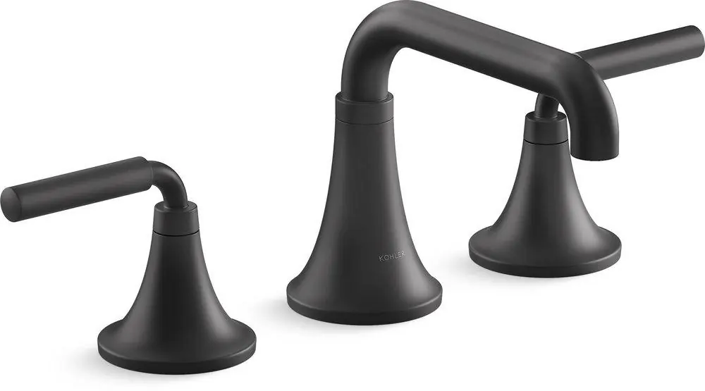 Kohler 27416-4-BL Tone Two Handle Widespread Bathroom Sink Faucet in Matte Black