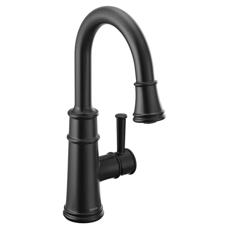 Moen 6260BL Belfield Single Handle Pull Down Bar Faucet in Matte Black