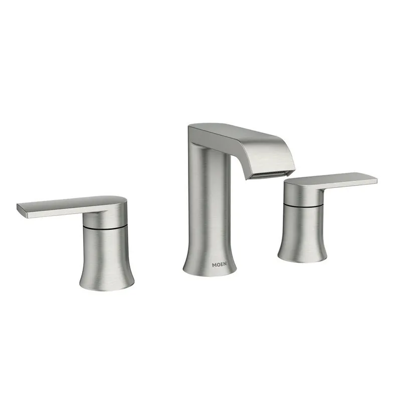 Moen 84763SRN Genta Two Handle Widespread Bathroom Sink Faucet in Spot Resist Brushed Nickel