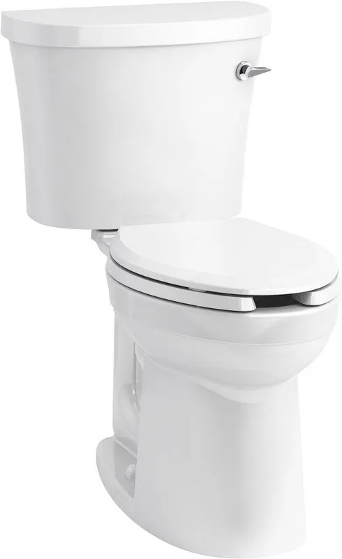 KOHLER 25077-RA-0 Kingston 1.28 gpf Two Piece Elongated Chair Height Toilet with Right Hand Lever