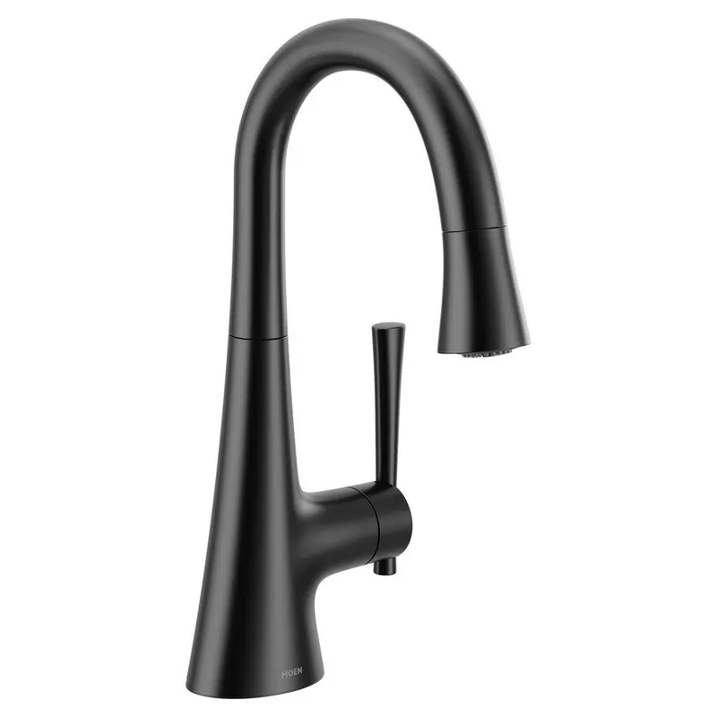 Moen 6126BL Kurv Single Handle Pull Down Bar Faucet in Matte Black