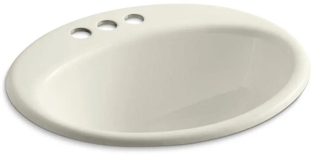 KOHLER 2905-4-96 Farmington 19-1/4 x 16-1/4 in. Oval Drop-in Bathroom Sink