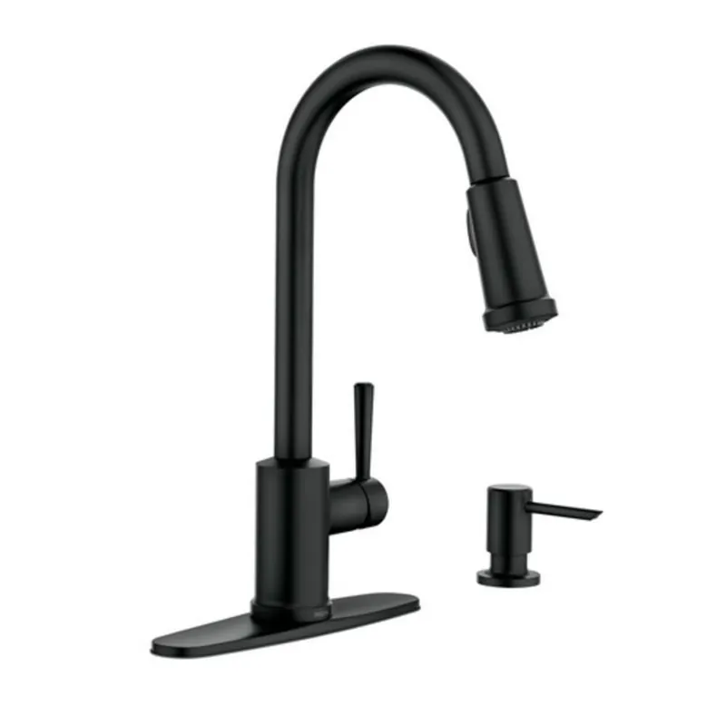 Moen 87090BL Indi Single Handle Pull Down Kitchen Faucet in Matte Black