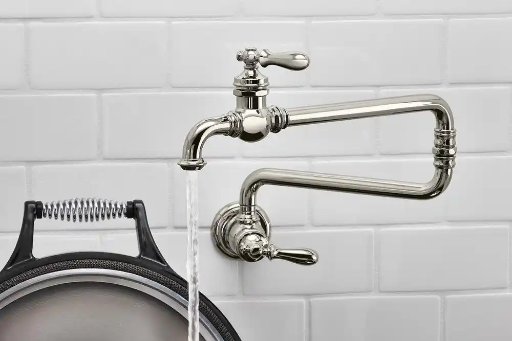 Kohler 99270-SN Artifacts Wall Mount Pot Filler in Vibrant Polished Nickel