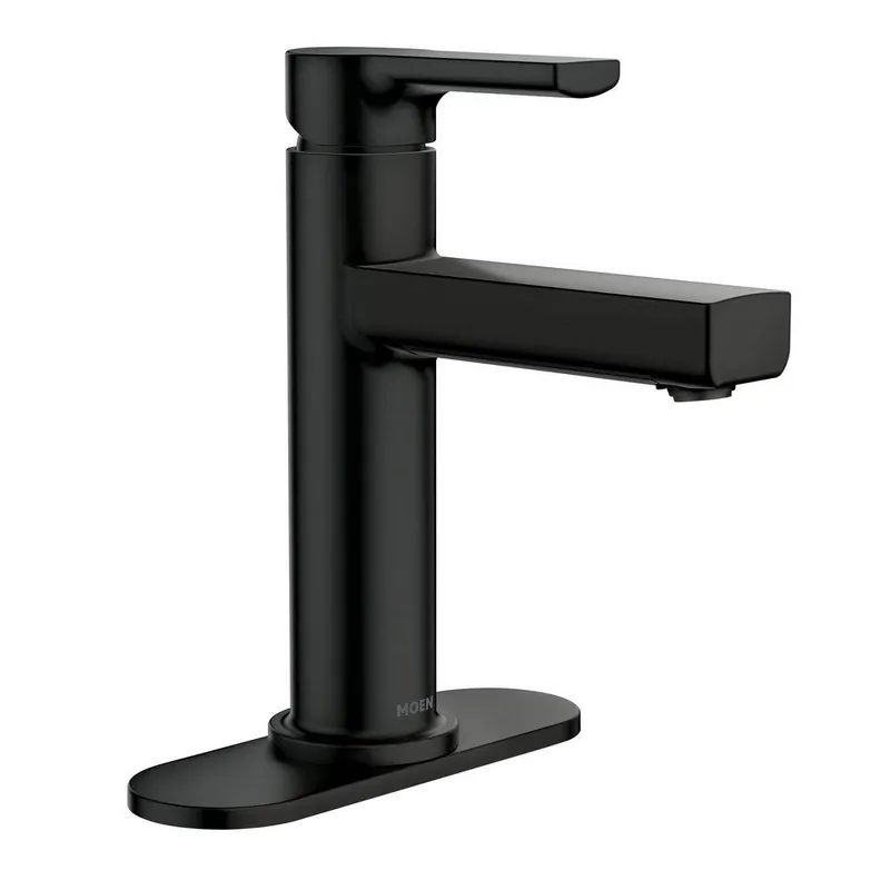 Moen 84627BL RINZA Single Handle Monoblock Centerset Bathroom Sink Faucet in Matte Black