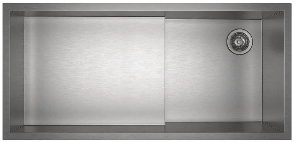 Rohl RUW3616SB Culinario 37-7/8 x 18 in. No-Hole Stainless Steel Single Bowl Undermount Kitchen Sink