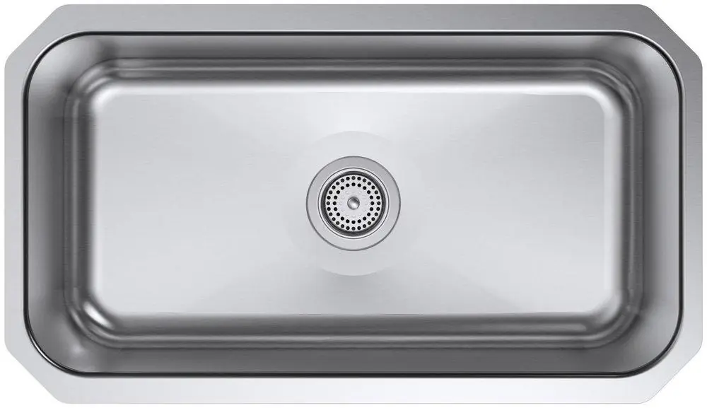 Kohler 5290-HCF-NA Undertone Preserve 31-1/4 x 17-7/8 in. No Hole Stainless Steel Single Bowl Undermount Kitchen Sink