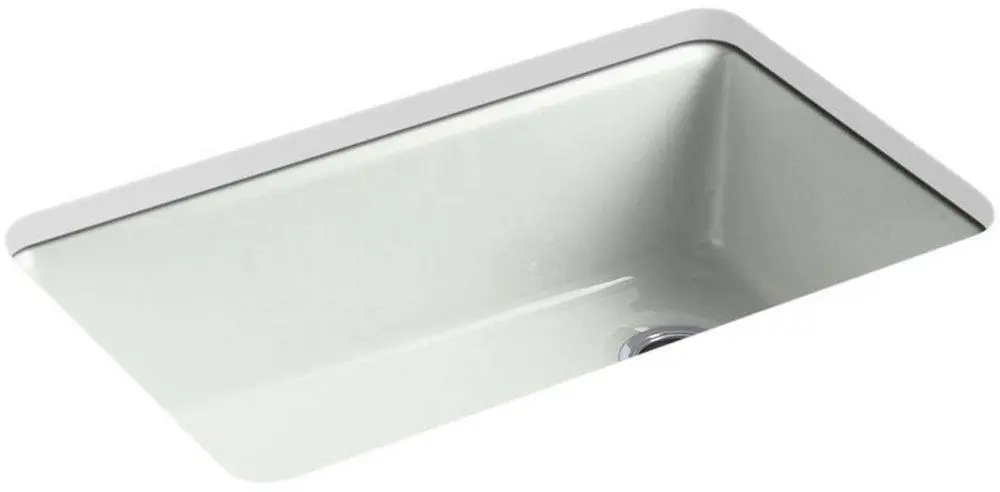 Kohler 5871-5UA3-FF Riverby 33 x 22 in. 5 Hole Cast Iron Single Bowl Undermount Kitchen Sink