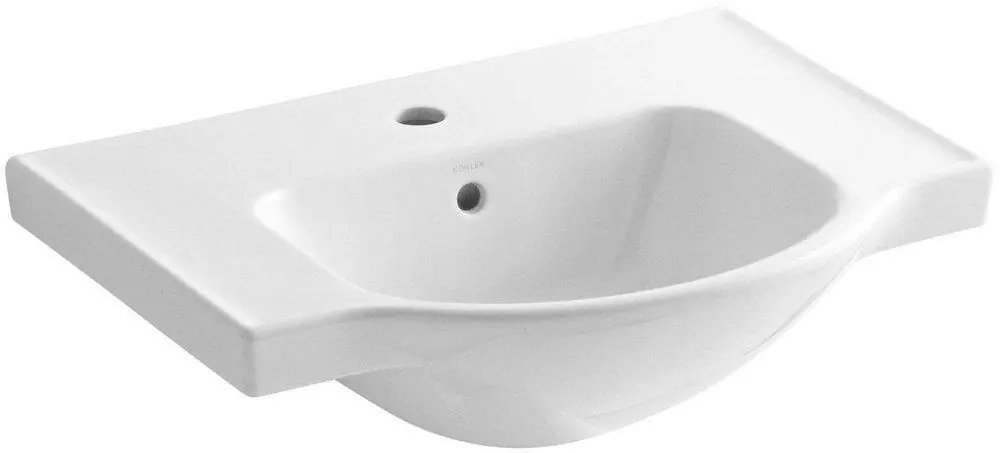Kohler 5248-1-0 Veer 24 x 18-1/4 in. Rectangular Pedestal Bathroom Sink in White