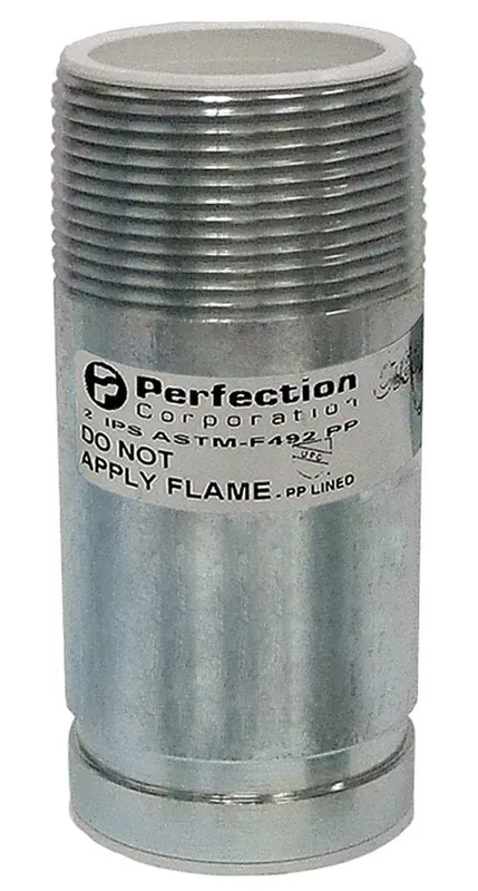 Precision Plumbing Products 19166P 1-1/2 x 4 in Grooved x Thread Dielectric Nipple