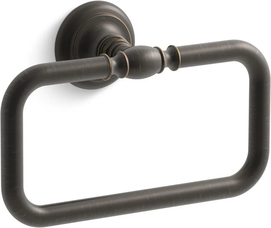 KOHLER 72571-2BZ Artifacts Rectangular Closed Towel Ring in Oil Rubbed Bronze