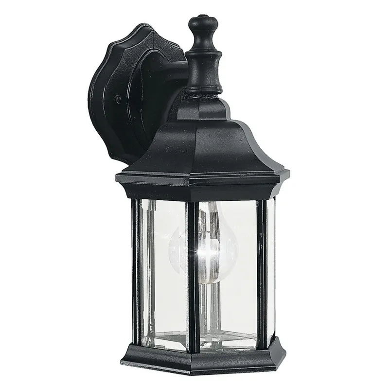 Kichler 9776BK The Chesapeake 11.75in 1 Light Outdoor Wall Light Black