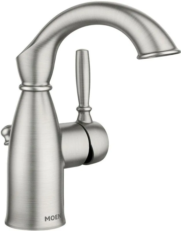 Moen 84144SRN Sarona Single Handle Monoblock Bathroom Sink Faucet in Spot Resist Brushed Nickel