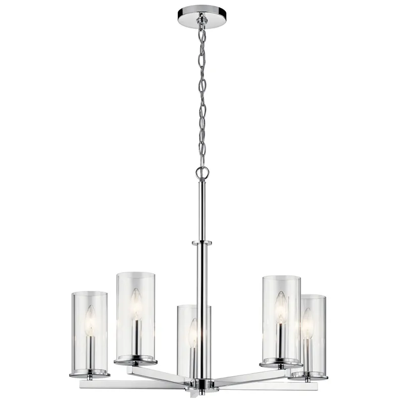 Kichler 43999CH The Crosby 22.25in 5 Light Chandelier