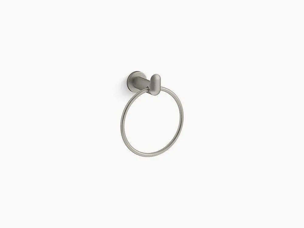 Kohler 97898-BN Kumin Round Closed Towel Ring in Vibrant Brushed Nickel