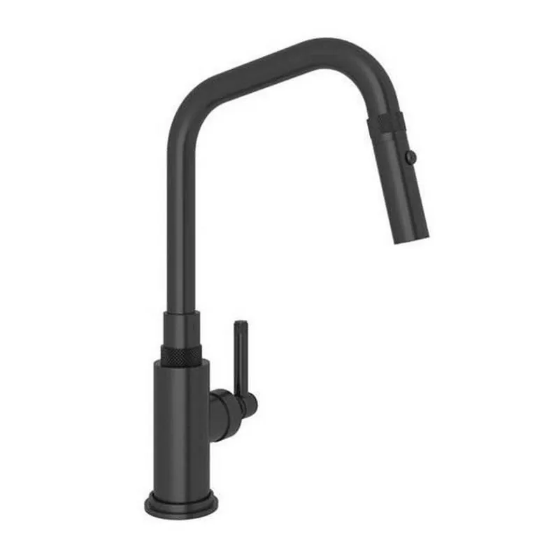 Rohl A3431ILMB-2 Italian Kitchen Single Handle Pull Down Kitchen Faucet in Matte Black