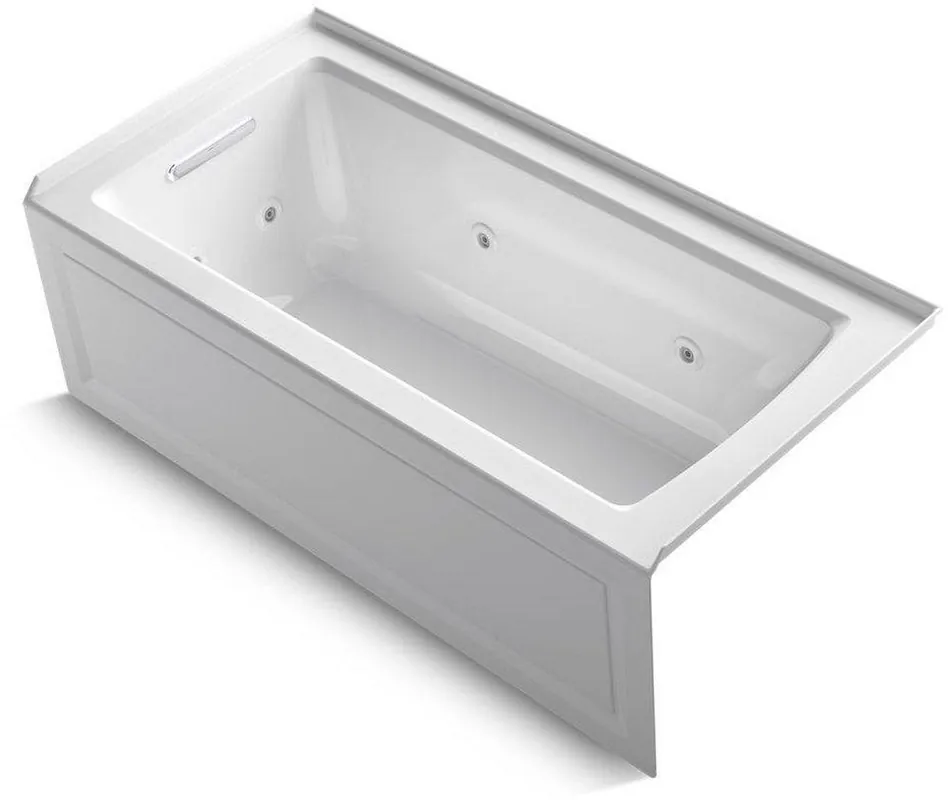 Kohler 1947-LA-0 Archer 60 in x 30 in Whirlpool Alcove Bathtub with Left Drain