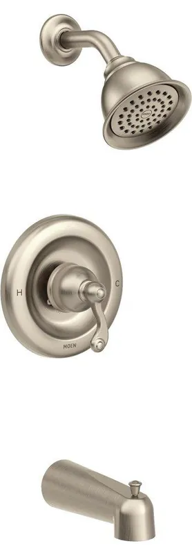 Moen T2123EPSRN Traditional One Handle Single Function Bathtub & Shower Faucet in Spot Resist Brushed Nickel