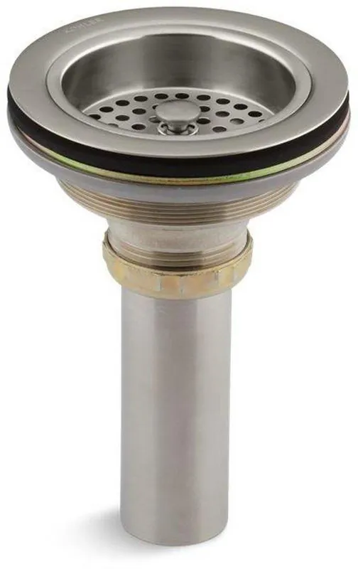 KOHLER 8801-BN Duostrainer Brass Basket Strainer with Tailpiece in Vibrant Brushed Nickel