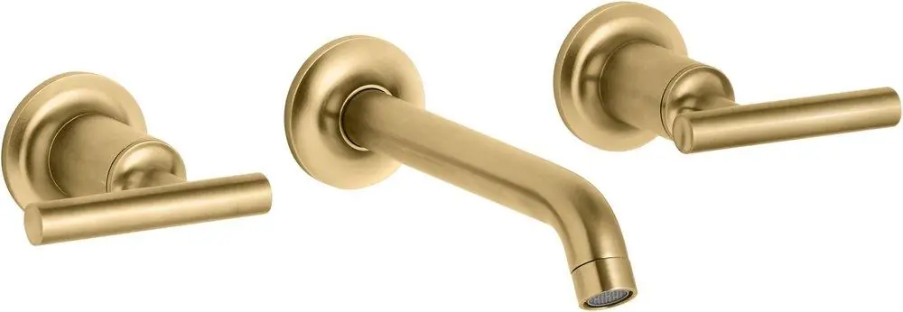 KOHLER T14413-4-2MB Purist Two Handle Wall Mount Widespread Bathroom Sink Faucet