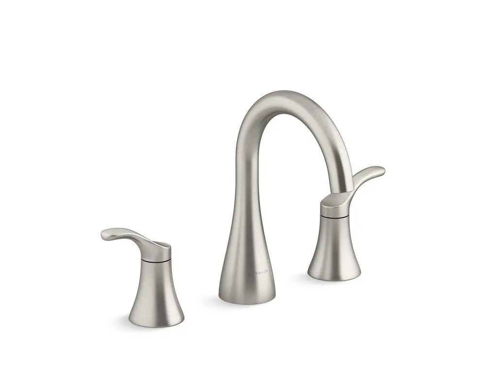 KOHLER 27390-4-BN Simplice Two Handle Widespread Bathroom Sink Faucet in Vibrant Brushed Nickel