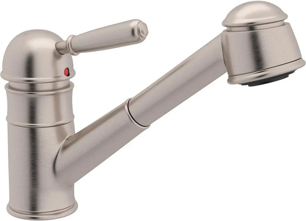 Rohl R77V3STN 1983 Single Handle Pull Out Kitchen Faucet in Satin Nickel