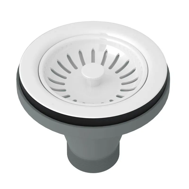 Rohl 735WH Cross Collection Basket Strainer (Less Pop-Up) in White