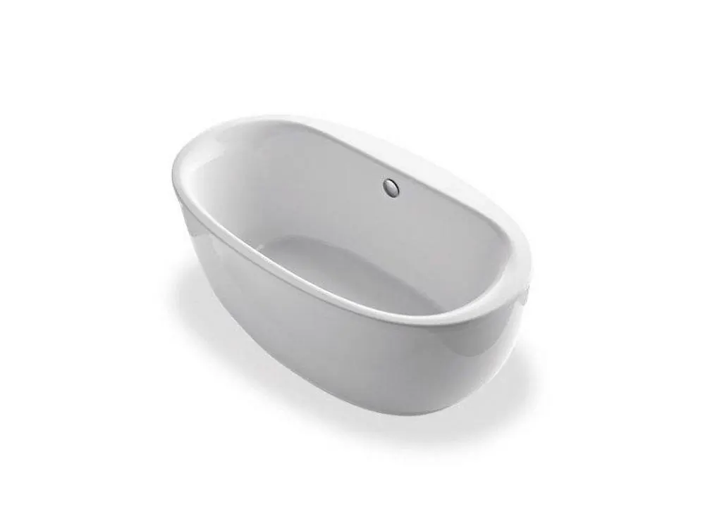 Kohler 24002-0 Sunstruck 60-11/16 x 34-11/16 Soaker Freestanding Bathtub with Center Drain
