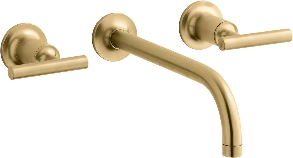 KOHLER T14414-4-2MB Purist Two Handle Wall Mount Widespread Bathroom Sink Faucet