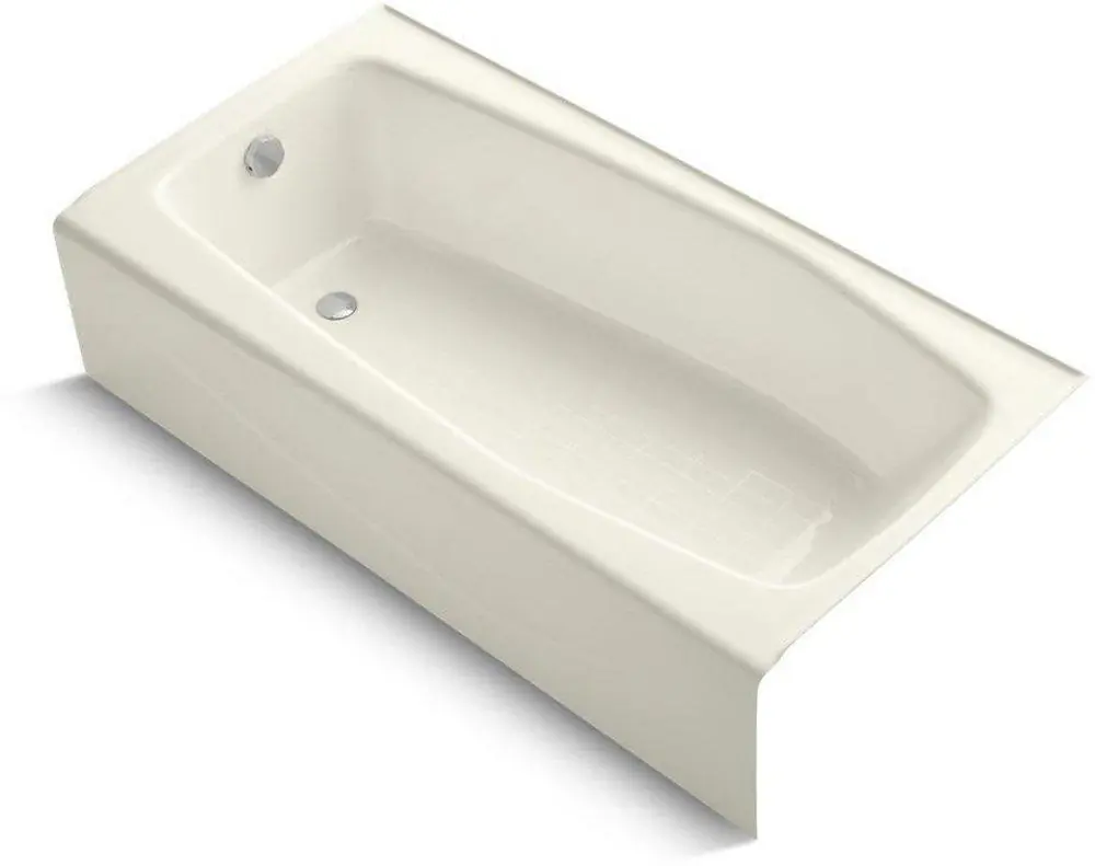 Kohler 715-96 Villager 60 in. x 30 in. Soaker Alcove Bathtub with Left Drain in Biscuit