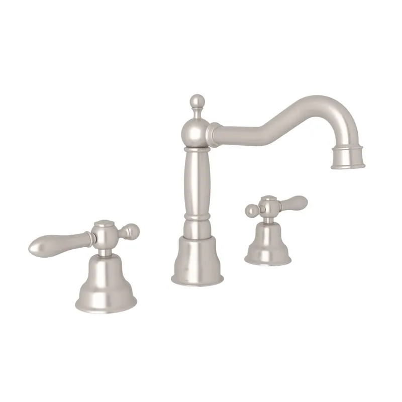 Rohl AC107LM-STN-2 Arcana Widespread Lavatory Faucet With Column Spout In Satin Nickel