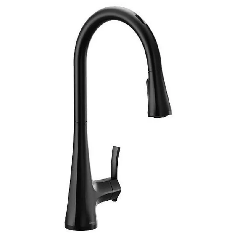 Moen S7235EV2BL Sinema Touchless Kitchen Faucet with Voice Activation in Matte Black