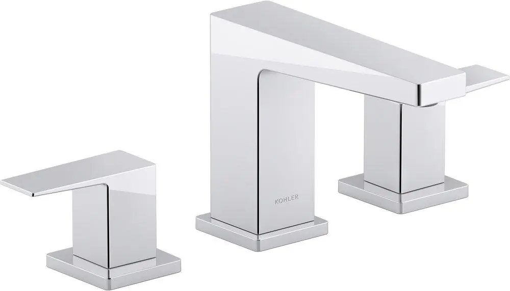 KOHLER 23255-4-CP Honesty Two Handle Widespread Bathroom Sink Faucet in Polished Chrome