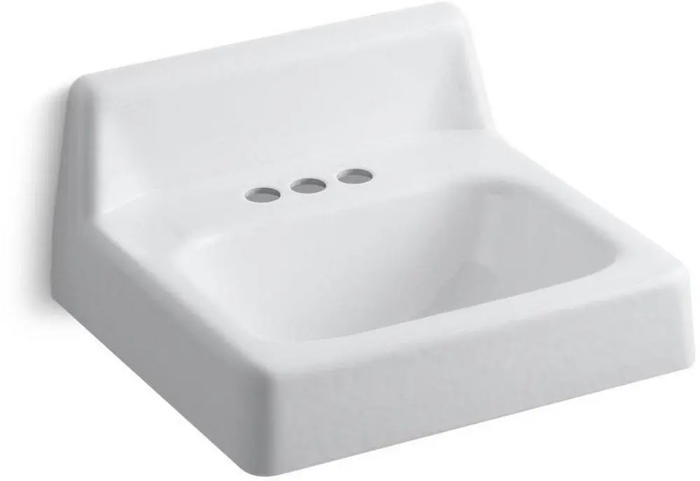 Kohler 2867-0 Hudson 20 x 18 in. Rectangular Wall Mount Bathroom Sink in White