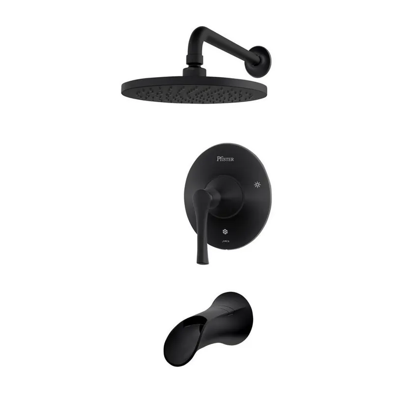 Pfister LG89-8RHB Rhen One Handle Single Function Bathtub & Shower Faucet in Matte Black Trim Only